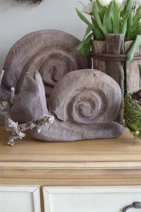 Holz Schnecke Grau Klein Mrs Greenery