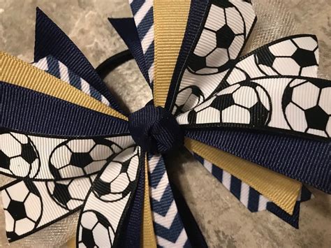 Soccer Bow Soccer Ponytail Soccer Hairbow Soccer Ribbon Etsy