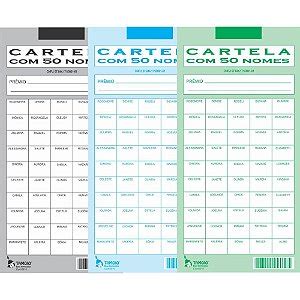 Cartela De Rifa C 100 Nomes Pct C 50 Cartelas Grafica Guerra Pacote