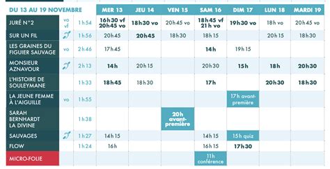 Planning Ciné 220