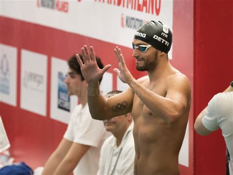 Nuotatore Di Gabriele Detti Durante La Settima Concorrenza Di Nuoto Di