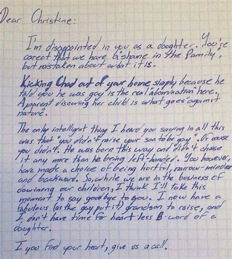 Mãe expulsa o filho gay de casa mas a carta que o avô lhe envia me fez chorar Bau das DICAS