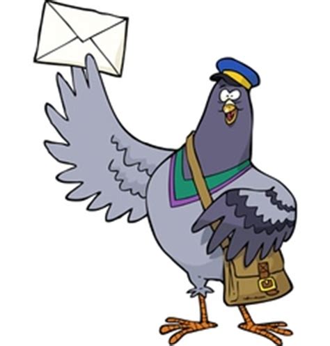 Cartoon Funny Pigeon Bird Delivering Letter Vector Image