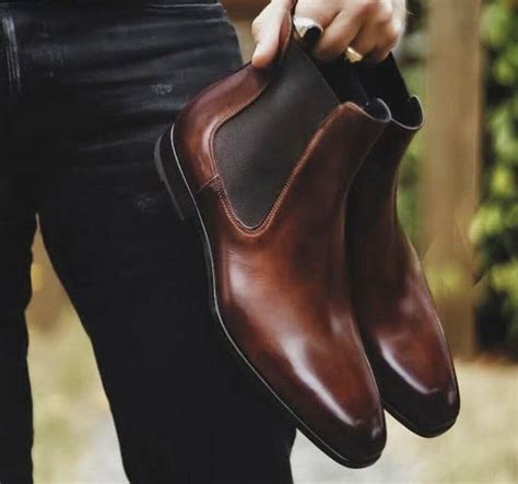 Handmade Men Dark Brown Chelsea Boots For Men Men Chelsea Formal Boots