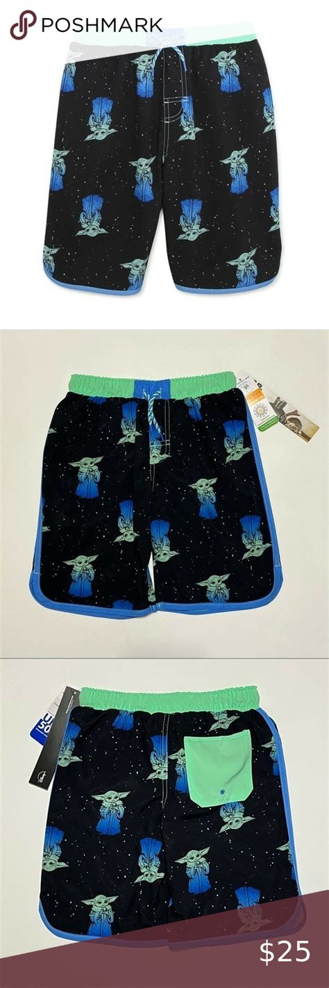 Star Wars The Mandalorian Baby Yoda Swim Shorts Boys Size 8 In 2022