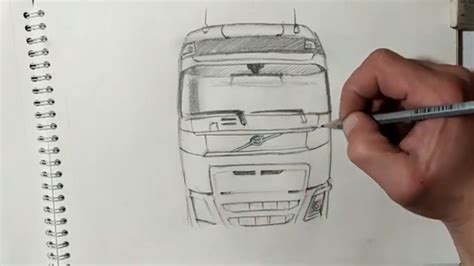 How To Draw A Truck Volvo Fh 16 Drawing Volvo Fh 16 Truck Easy Step