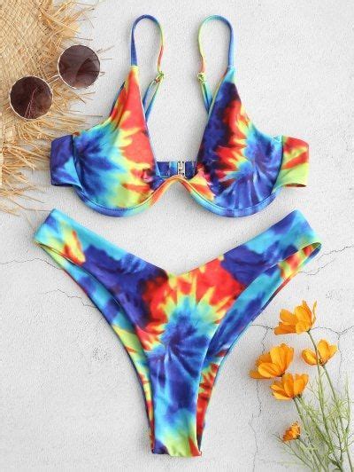 Get 50 Now Join Zaful Get Your 50 Now Zaful Tie Dye Plunge Underwire