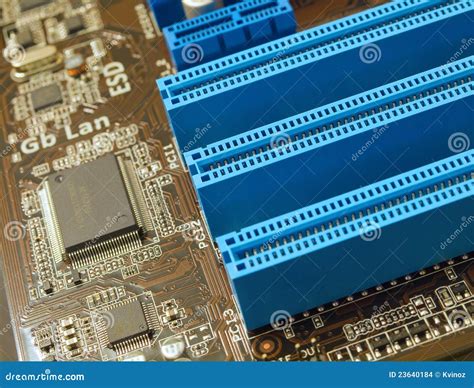 PCI slots closeup stock photo. Image of socket, system - 23640184