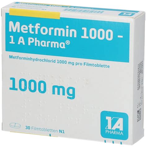 Metformin 1000-1A Pharma® 30 St mit dem E-Rezept kaufen - Shop Apotheke