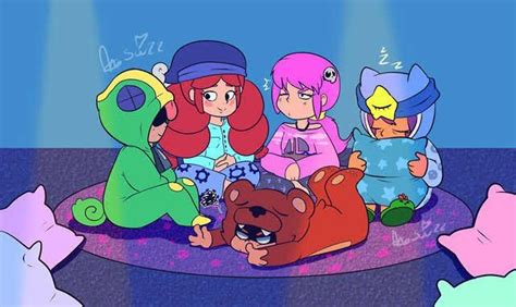 Brawl Stars Leon Jessie Penny Nita And Sandy Pajama Party Бравл