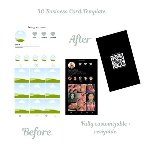 Instagram Business Card Template - Etsy