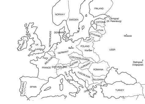 Map Of Europe Coloring Pages - Learny Kids