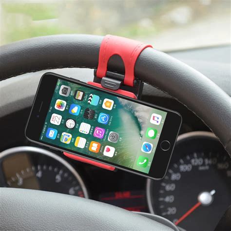 Universal Car Phone Holder Steering Wheel Smart Mobile Phone Clip Mount ...