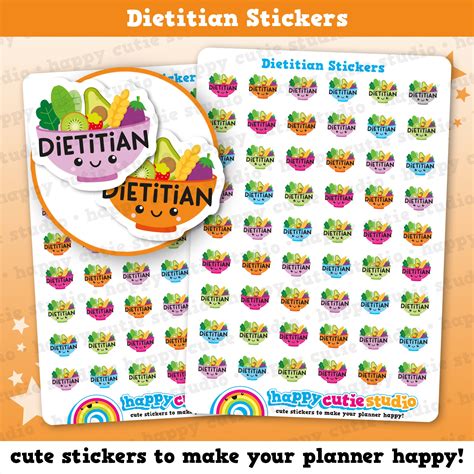 54 Cute Dietitian/Dietician Planner Stickers – HappyCutieStudio