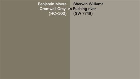 Benjamin Moore Cromwell Gray Hc 103 Vs Sherwin Williams Rushing River