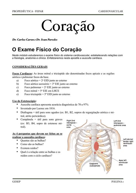 O Exame Físico do Coração