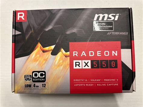 Msi Radeon Rx 550 4gt Lp Oc 4gb Gddr5 Video Card Ebay