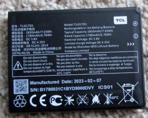 Battery Tli D For Tcl Alcatel Flip Pro Vzw Tcl Mah V