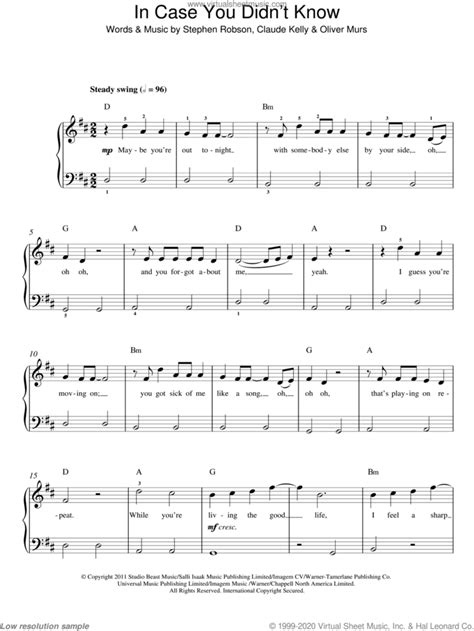 In Case You Didnt Know Sheet Music For Piano Solo Pdf