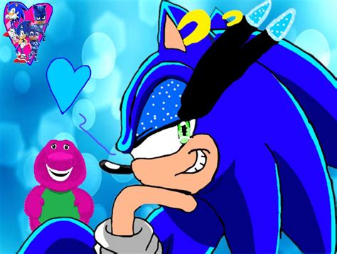 Sonic Loves His Barney Doll By Rainbowreaderdrawsda On Deviantart