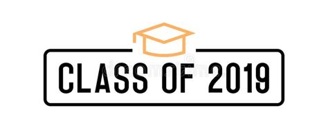 Class Of 2019 Graduation Banner With Gold Glitter Confetti Stock Vector