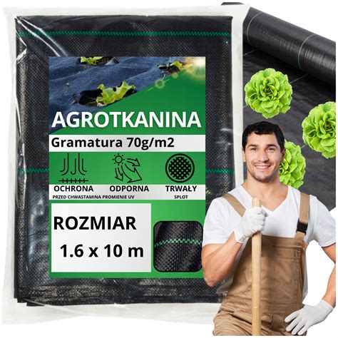 Agrotkanina antychwastowa agrowłóknina 70g czarna 1 6x10m UV 3 RED