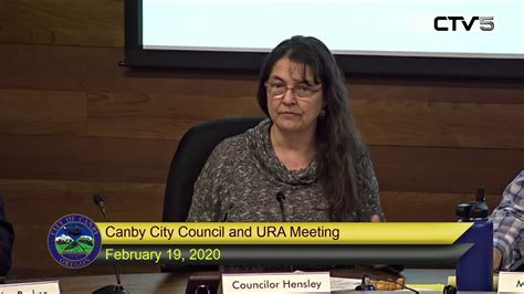 Canby City Council And Ura Meeting February 19 2020 Youtube