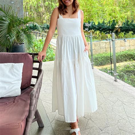 Psalm Dress In White With Lining Wanhiyan Clothing