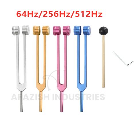 Multi Color Aluminium Tuning Fork 3 Pcs Set 64 Hz 256 Hz 512 Hz Chakra