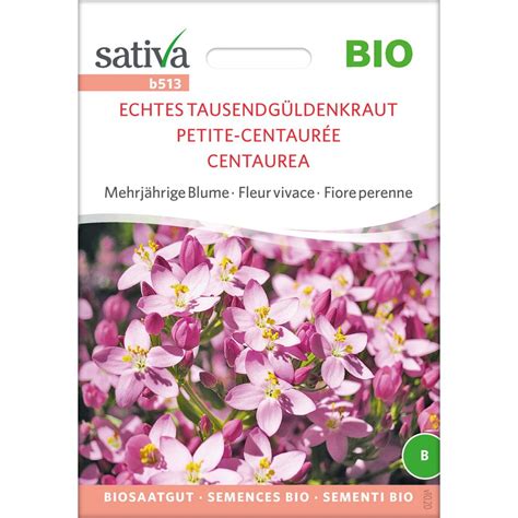 Sativa Bio Mehrjährige Blume Echtes Tausendgüldenkraut 1 Packung