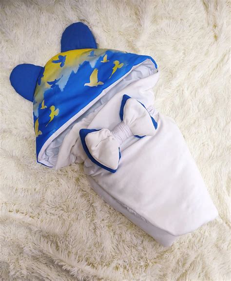 Летний Велюровый Конверт с Принтом Голуби для Новорожденных, Белый с ...