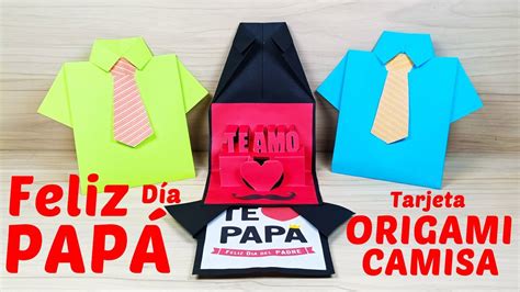 TARJETA ORIGAMI DE CAMISA HERMOSO DETALLE PARA EL DIA DEL PADRE