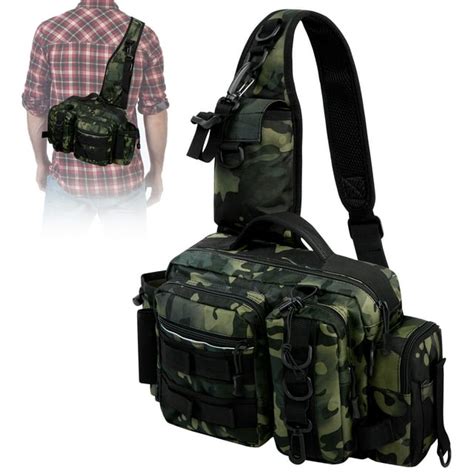 Fishing Backpack Tackle Sling Bag - Fishing Backpack with Rod Holder ...