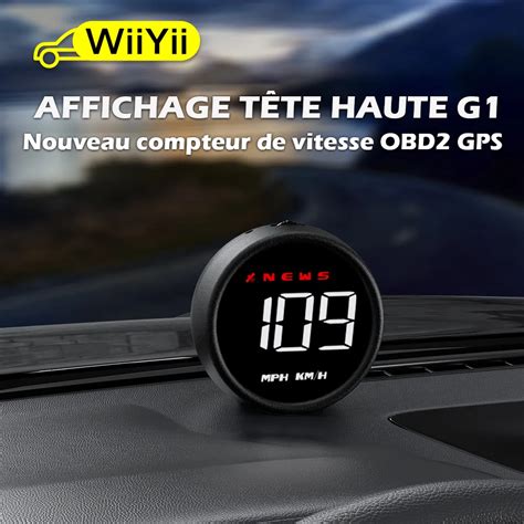 WiiYii G1 HUD GPS OBD2 Ordinateur De Bord Affichage Num Rique T Te