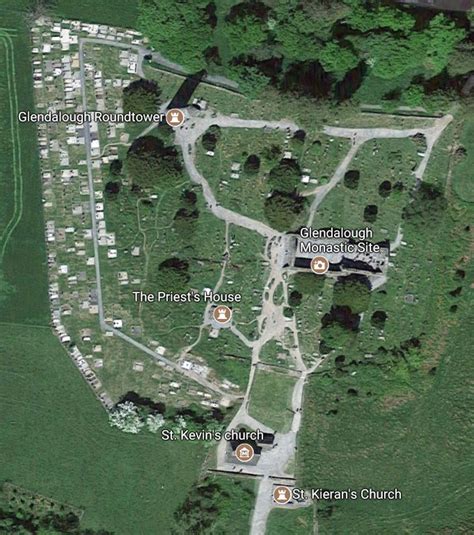 Glendalough Monastic Site Map - dantraun.com