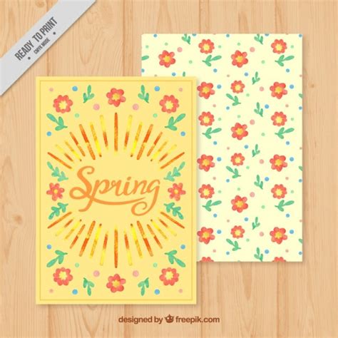 Premium Vector | Watercolor spring cards