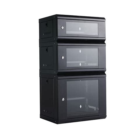 600 600 12u Wall Mount Data Network Cabinet With Locking Glass Door