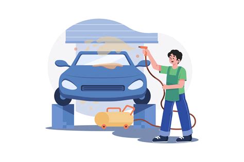 Self Service Car Wash Illustration Concept A Flat Illustration