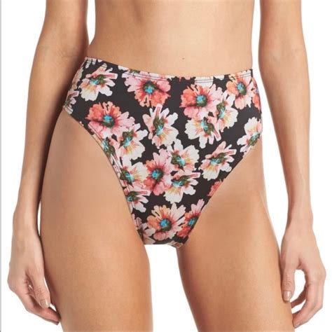 Leith Swim Nwt Leith Swim High Waist Floral Bikini Bottom Poshmark