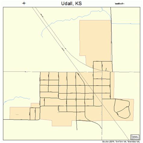 Udall Kansas Street Map 2071950