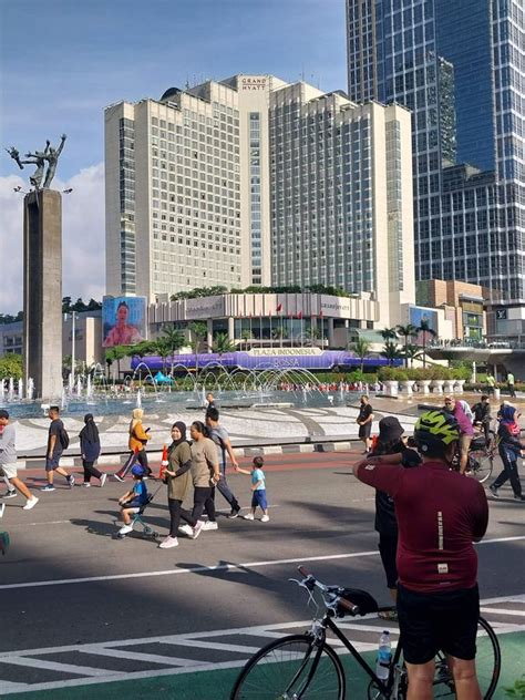 Car Free Day In Hotel Indonesia Jakarta Editorial Image Image Of