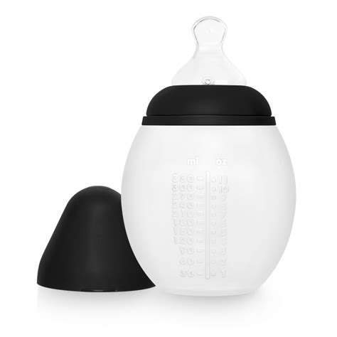 Elhée Biberon anti colique silicone BibRond 330ml Noir Le Petit Zèbre