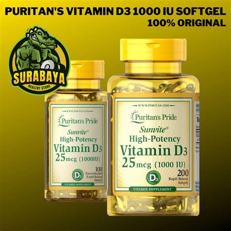 Jual Puritans Pride Vitamin D Iu X Softgels Puritan Vit