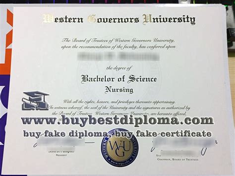 Samples Of Fake Western Governors University Diploma In Nursing