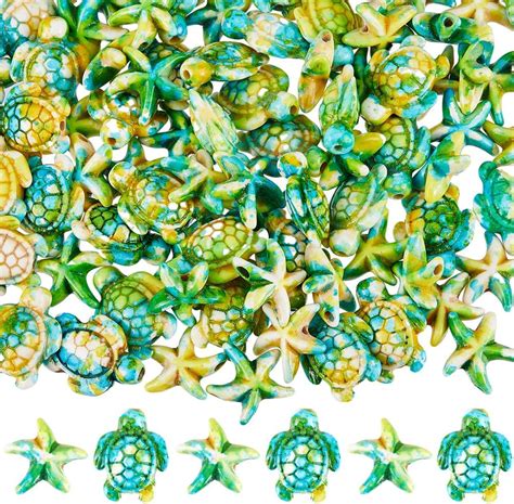 Amazon Sunnyclue Pcs Styles Green Turquoise Turtle Beads