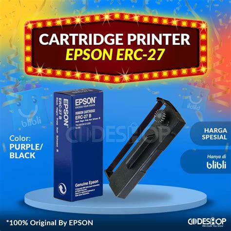 Jual Cartridge Pita Epson Erc 27 Warna Purple Black Printer Epson Tm