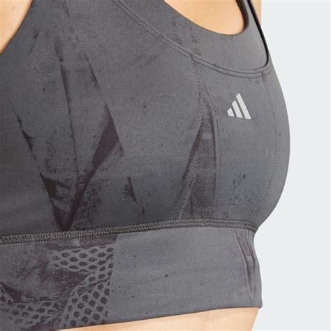 Adidas Run Pocket Medium Support AOP Bra Iteration Grey Adidas UAE