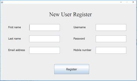 Registration Form Using Java Swing Jdbc Mysql Example Tutorial