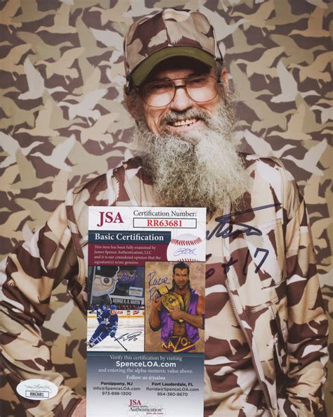 Si Robertson Signed Duck Dynasty X Photo Jsa Coa Pristine Auction