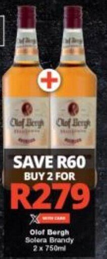 Olof Bergh Solera Brandy 2 X 750ml Offer At Checkers